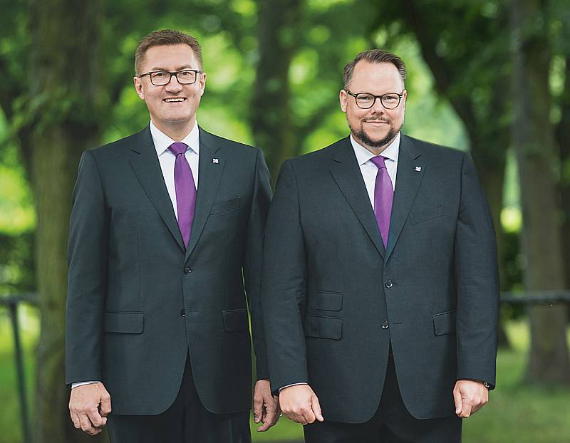 Der Vorstand der Evangelischen Bank (v.l.n.r.): Thomas Katzenmayer und Joachim Fröhlich. / Foto: Unternehmen