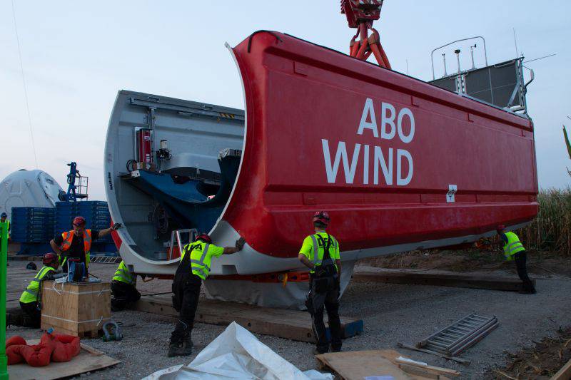 Die Gondel eines der neuen Wennerstorf-II-Windräder. / Foto: ABO Wind AG