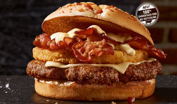 Foto einer aus einer aktuellen Deutschland-Kampagne für einen Burger aus dem Sortiment